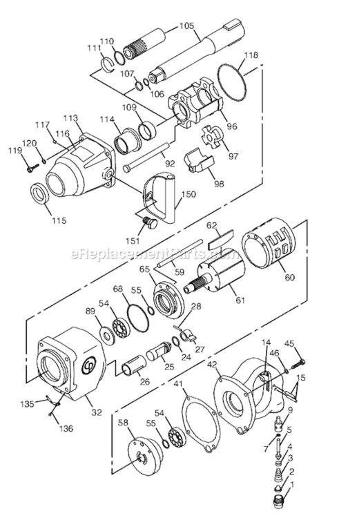 Page A Diagram and Parts List for CP797TLSP6 T023166 Chicago Pneumatic Wrench